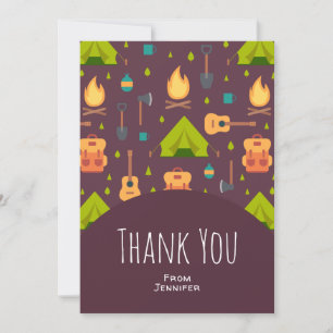 Cute Camping Themed Pattern Thank You