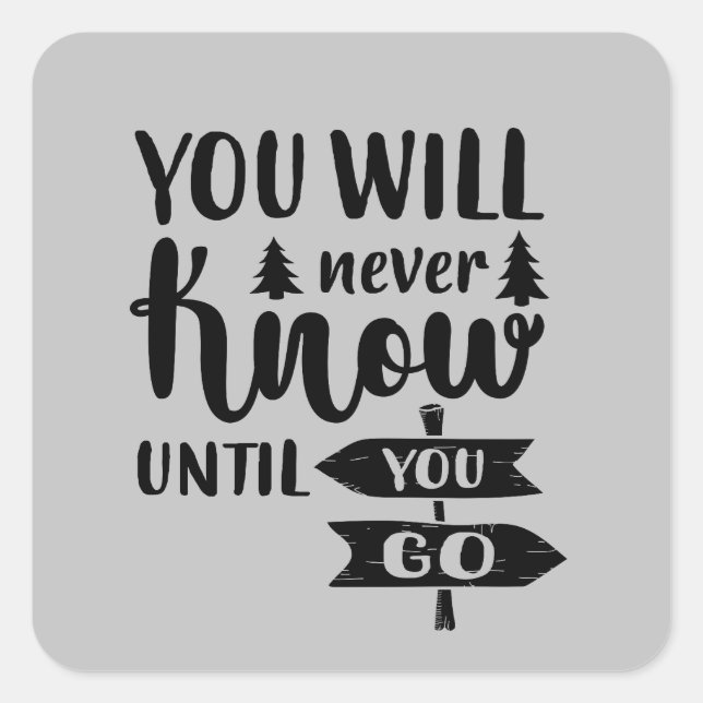 Cute Camping word art Square Sticker (Front)