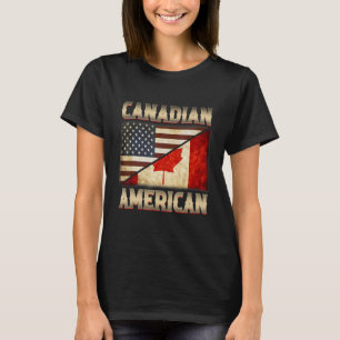 Cute Canada Day Canadian American Canadian Us Flag T-Shirt
