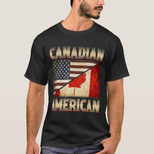 Cute Canada Day Canadian American Canadian Us Flag T-Shirt
