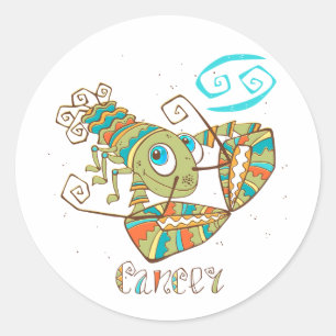 Cute Cancer Crab Classic Round Sticker