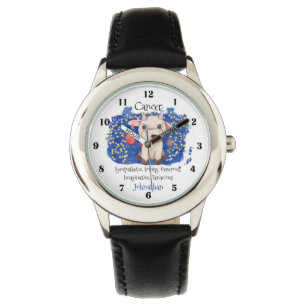Cute Cancer Crab Watercolor Bull Zodiac Watch