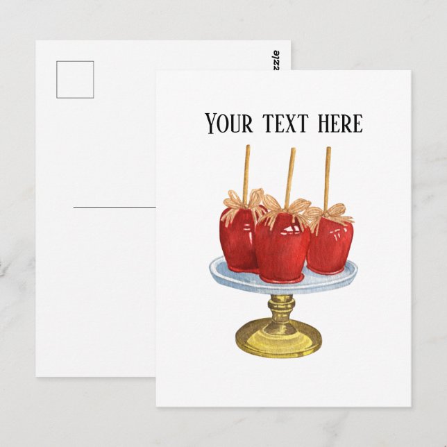 Cute candy apple vendors customisable  postcard (Front/Back)