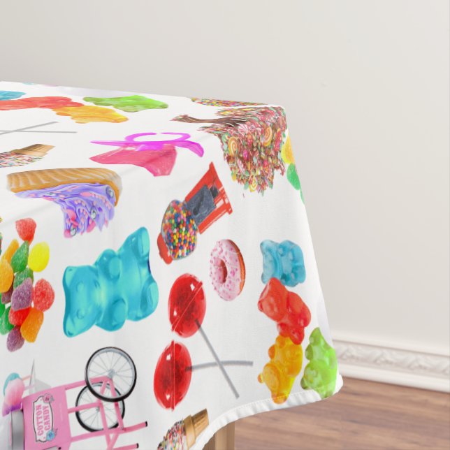 Cute Candy Birthday Tablecloth (In Situ)