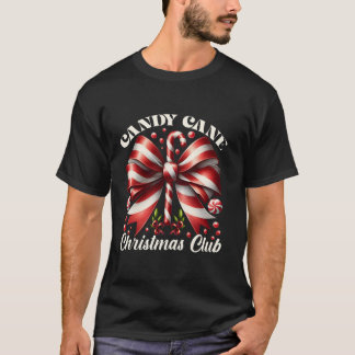 Cute Candy Cane Crew Coquette Bow Candy Lover Fami T-Shirt