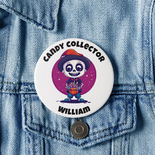 Cute Candy Collector Skeleton Boys Halloween 7.5 Cm Round Badge