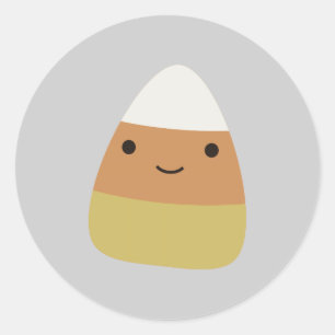 Cute Candy Corn Classic Round Sticker
