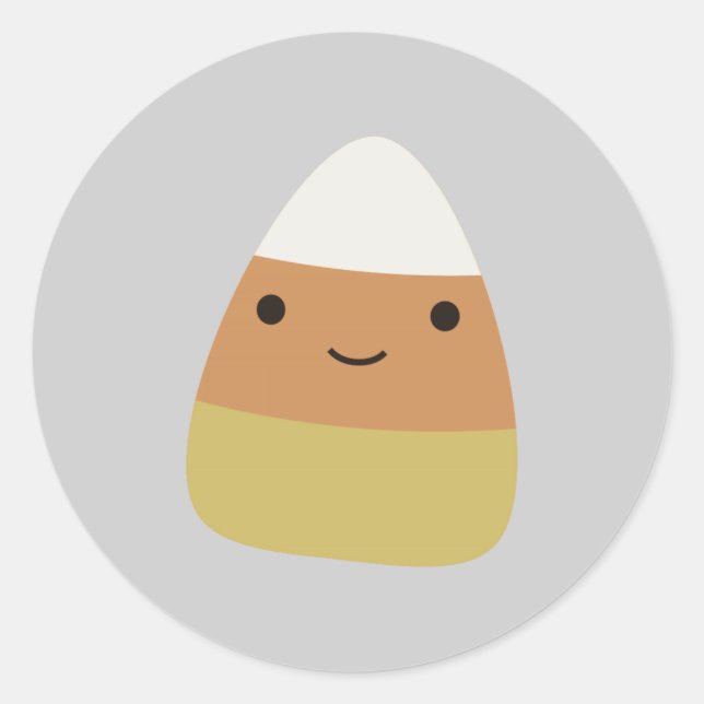 Cute Candy Corn Classic Round Sticker (Front)