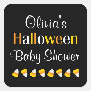 Cute Candy Corn Halloween Baby Shower Stickers