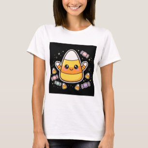 Cute Candy Corn Halloween Character T-Shirt