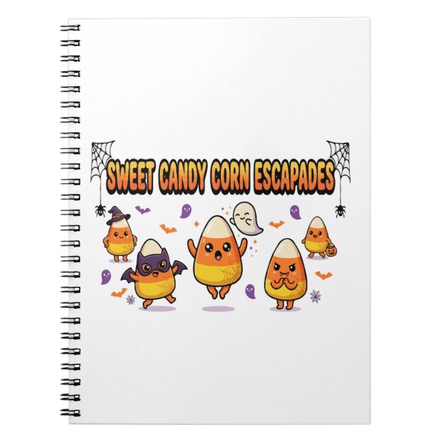  Cute Candy Corn Halloween Party Notebook (Front)