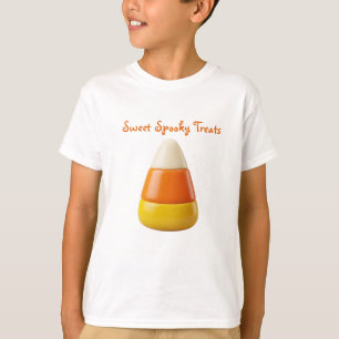 Cute Candy Corn Halloween   Sweet Spooky Art T-Shirt
