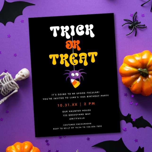 Cute Candy Corn Kids Halloween Party Invitation (Creator Uploaded)