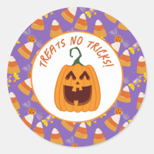 Cute Candy Corn Kids Halloween Party Spider Classic Round Sticker