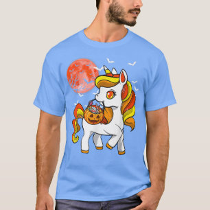 Cute Candy Corn Unicorn Halloween T-Shirt