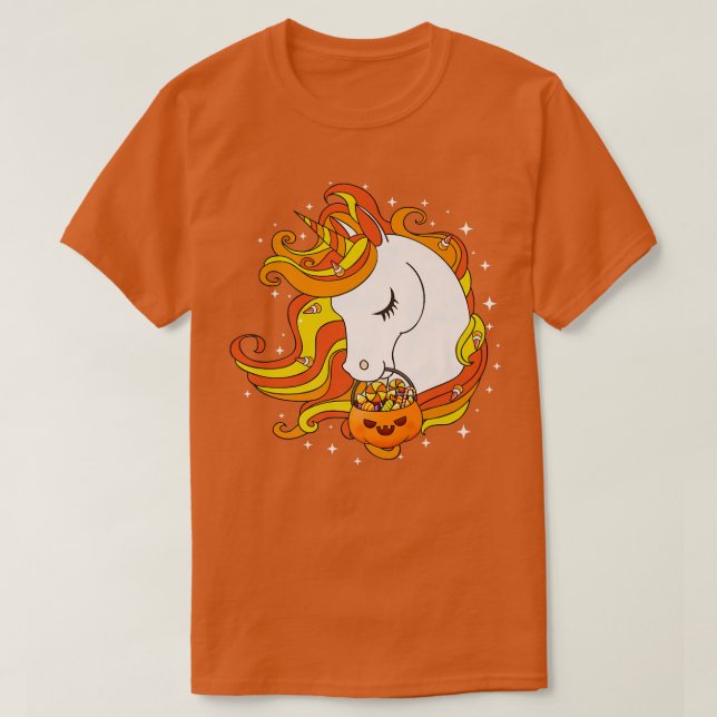 Cute Candy Corn Unicorn Halloween Top  (Design Front)