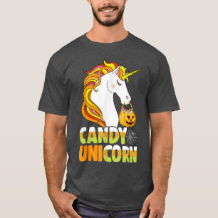 Cute Candy Corn Unicorn Halloween Top Girls Kid Bo