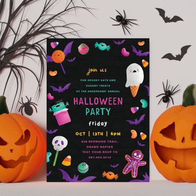 Cute Candy Frame l Halloween Funny Kids Party  Invitation (Creator Uploaded)