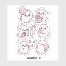 Cute Candy Ghosts Kawaii Sticker Pack