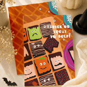 Cute Candy Monster Halloween Party Trick or Treat Card