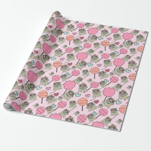 Cute Candy Pugs Wrapping Paper
