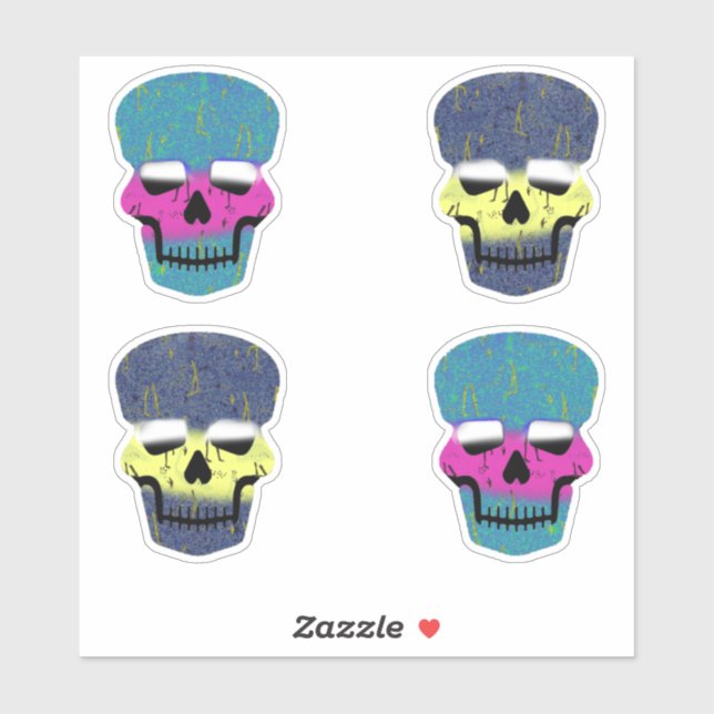 Cute Candy Skull Skeleton Sticker (Sheet)