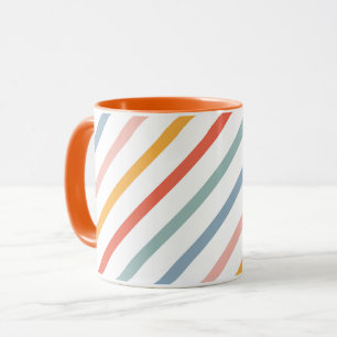 Cute Candy Striped Diagonal Mug