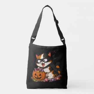 Cute Candy Thief Calico Cat Crossbody Bag
