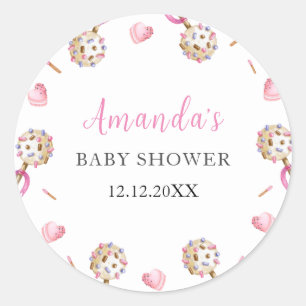 Cute Candy Valentine Sweetheat Baby Shower Classic Round Sticker
