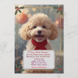 Cute Caniche Christmas Party Invitation