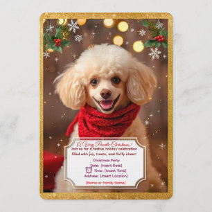 Cute Caniche Christmas Party Invitation