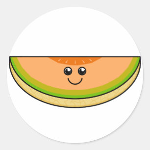 Cute Cantaloupe Classic Round Sticker