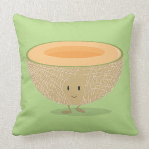 Cute Cantaloupe Food Cartoon Cushion