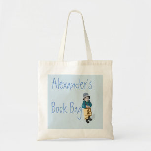 Cute Canvas Blue Child's Book Tote Bag