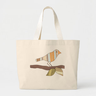 Cute Canvas Tote - Bird on Branch #1-Erin Brie Art