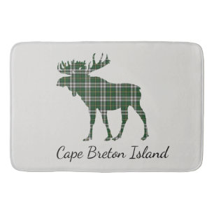 Cute Cape Breton Island moose tartan Bathroom mat