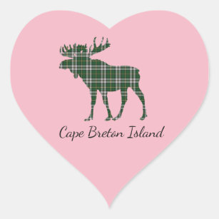 Cute Cape Breton Island moose tartan sticker