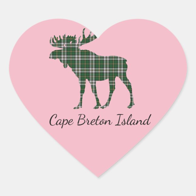 Cute Cape Breton Island moose tartan sticker (Front)