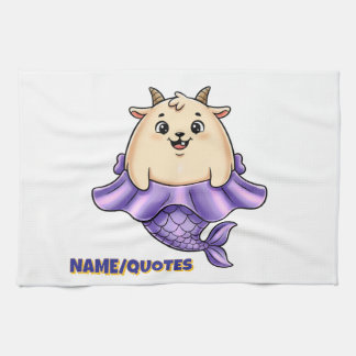 Cute Capricorn Cartoon – Whimsical Zodiac Tea Towel