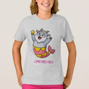 Cute Capricorn Goat Mermaid Zodiac Character T-Shirt