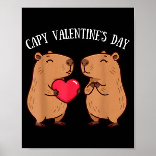 Cute Capy Valentine’s Day Capybara Lovers Romantic Poster