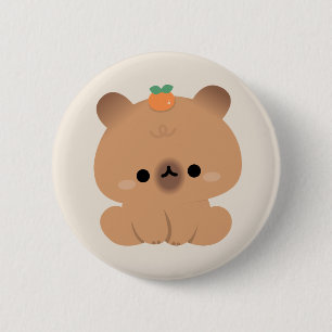 Cute Capybara 6 Cm Round Badge