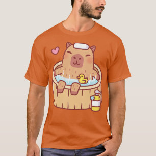 Cute Capybara and Ducky Relaxing in Hot Bath T-Shirt