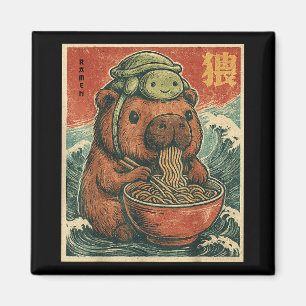 Cute Capybara And Turtle Backpack Ramen Kawaii Cap Magnet