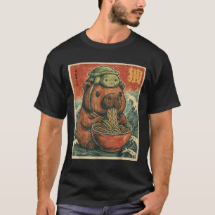 Cute Capybara And Turtle Backpack Ramen Kawaii Cap T-Shirt