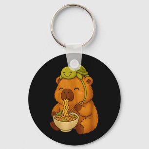 Cute Capybara and Turtle Backpack Ramen Kawaii Key Ring
