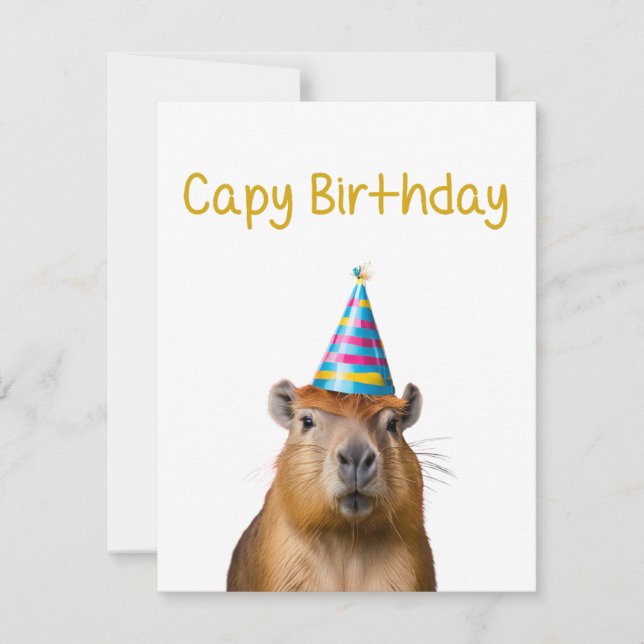 Cute Capybara Animal Birthday Card (Front)