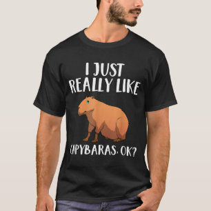 Cute Capybara Art For Men Women Kids Animal Rodent T-Shirt