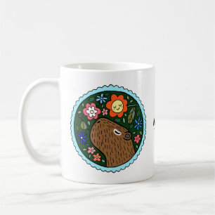 Cute Capybara Art gift Personalized with Name  Coffee Mug