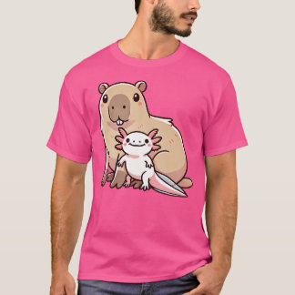 Cute Capybara Axolotl T-Shirt